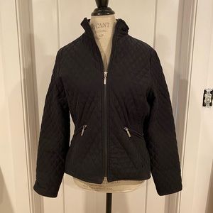 Black Barbour quilted coat